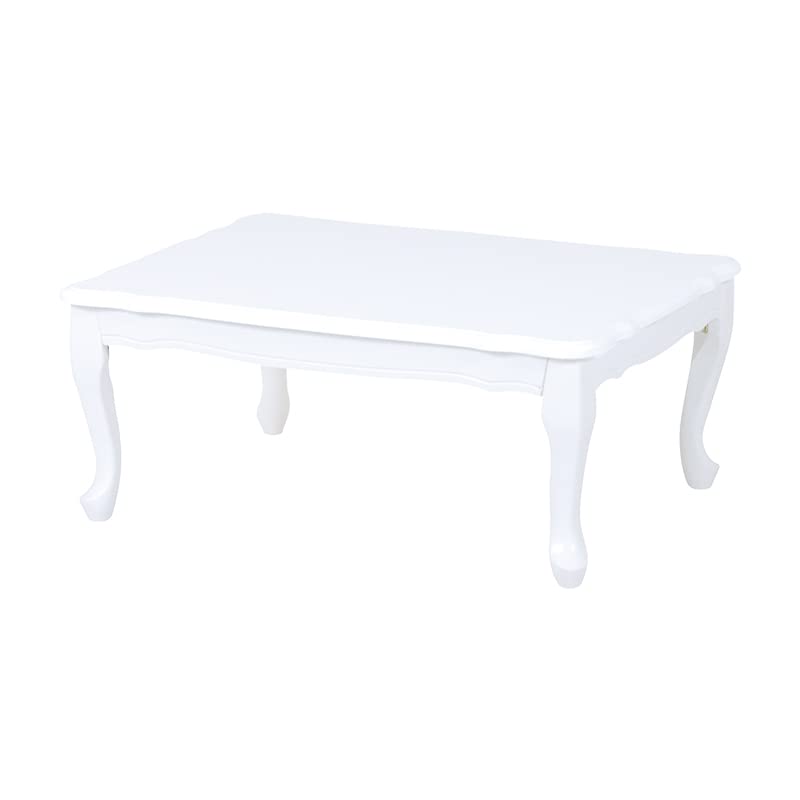 【送料無料】萩原(Hagihara) テーブル ローテーブル フェミニン 【完成品】折りたたみ ホワイト 猫脚 MT-7030WH