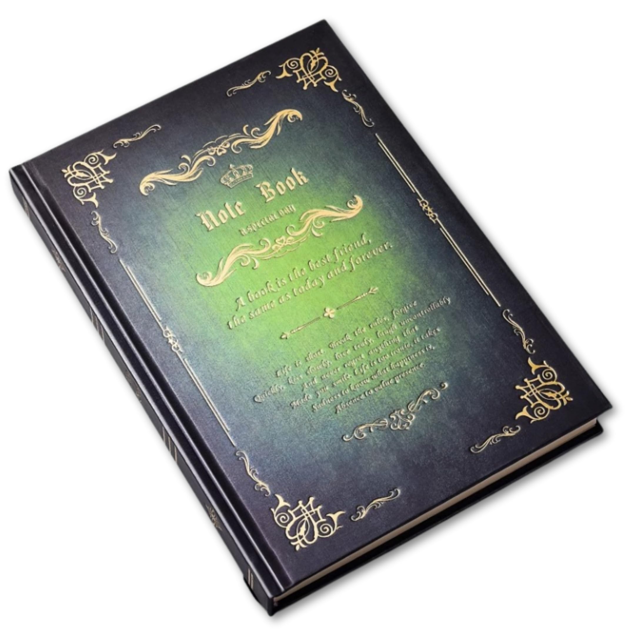 【送料無料】[HYmish] アンティーク デザイン ノート 魔導書風 ビンテージ レトロ A5 日記帳 メモ帳 多用途 おしゃれ インテリア 贈り物 グリーン