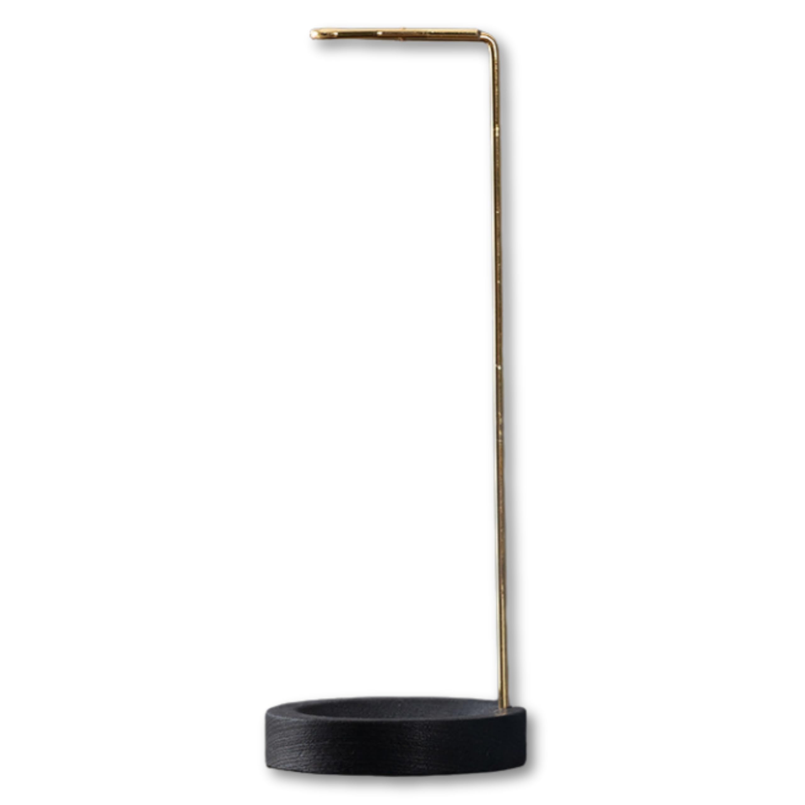 【送料無料】[HYmish] お香立て シンプル インテリア 天然木 台座 リビング 寝室 ヨガ 瞑想 リラックス 灰受け 簡単 玄関 和室 ゴールド×ブラック