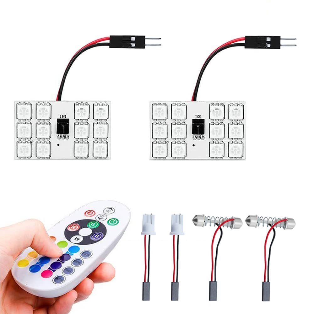 【送料無料】1797 ルームランプ LEDパネル T10 RGB LEDバルブ C5W W5W LED 車内灯 ドームランプ T10 花..