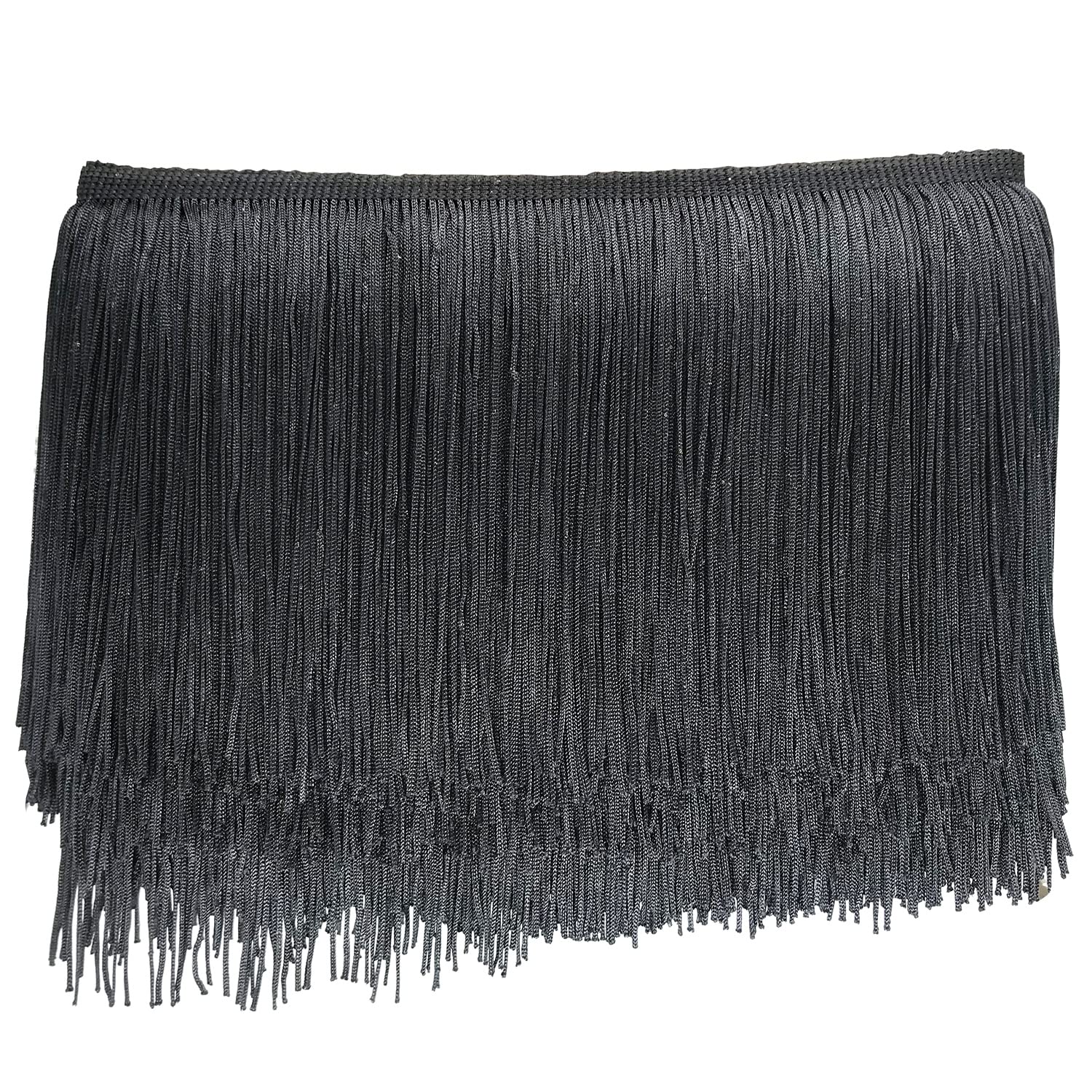 【送料無料】フリンジレース 幅約15mm 長10m テープ リボン タッセル DIY 衣類 カーテン用 飾り (ブラ..