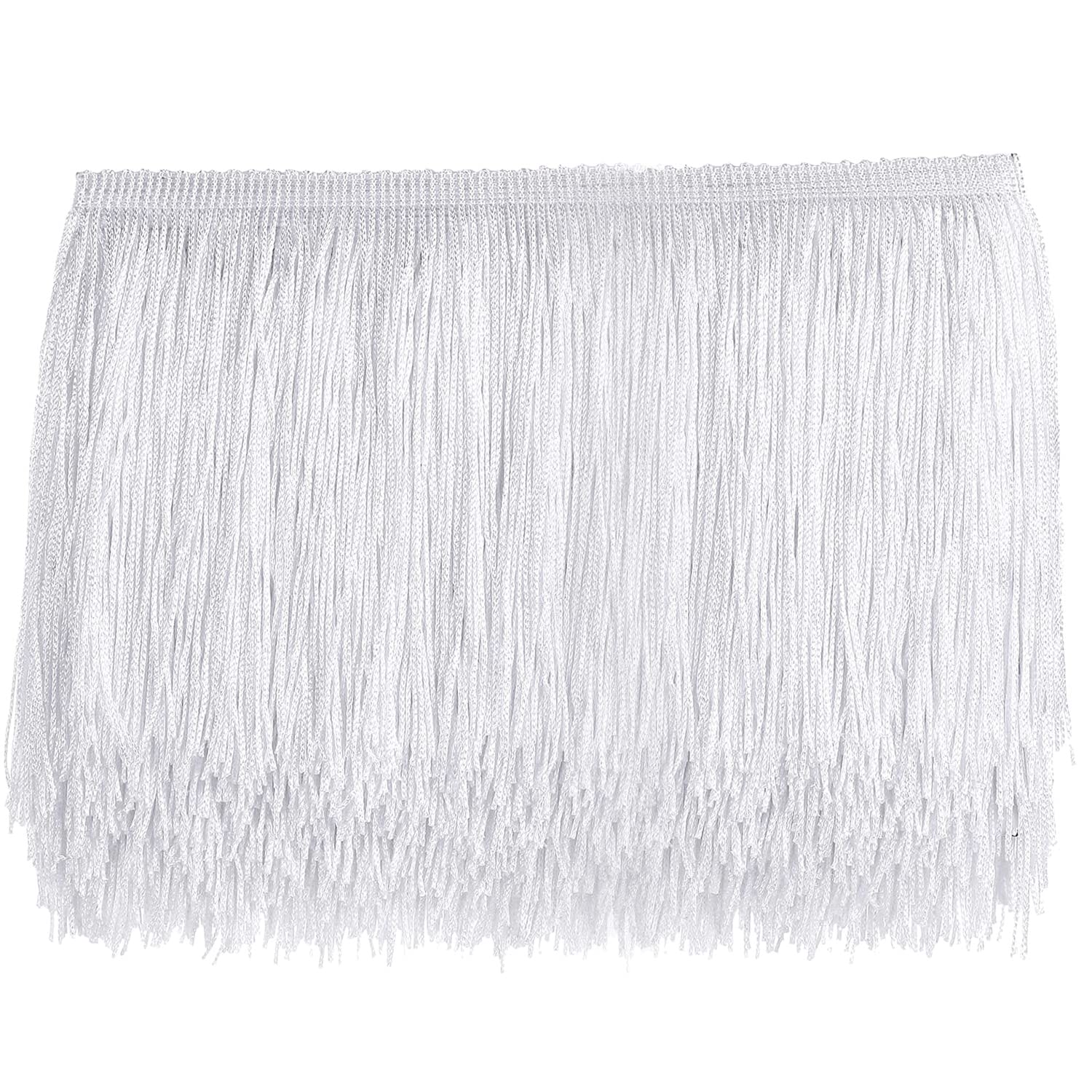 【送料無料】フリンジレース 幅約15mm 長10m テープ リボン タッセル DIY 衣類 カーテン用 飾り (ホワ..