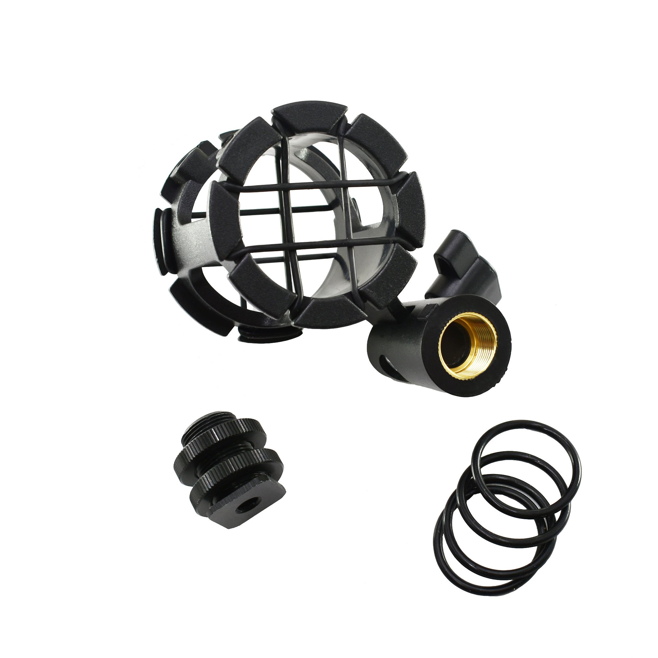 【送料無料】AORO マイクショックマウント マイクホルダー カメラシューズとボンポール用 振動防止 角..