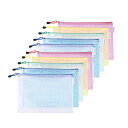 【送料無料】SHITORASU ジッパー式ファイル袋 A4 10枚入り 防水 半透明 メッシュファイルバッグ 書類整理 (A410枚)