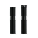 【送料無料】アトマイザー 回転プッシュ式 香水噴霧器 香水スプレーボトル 香水用詰め替え容器 旅行 通勤 出張 携帯用 男女兼用8ml (ブラック(艶あり))