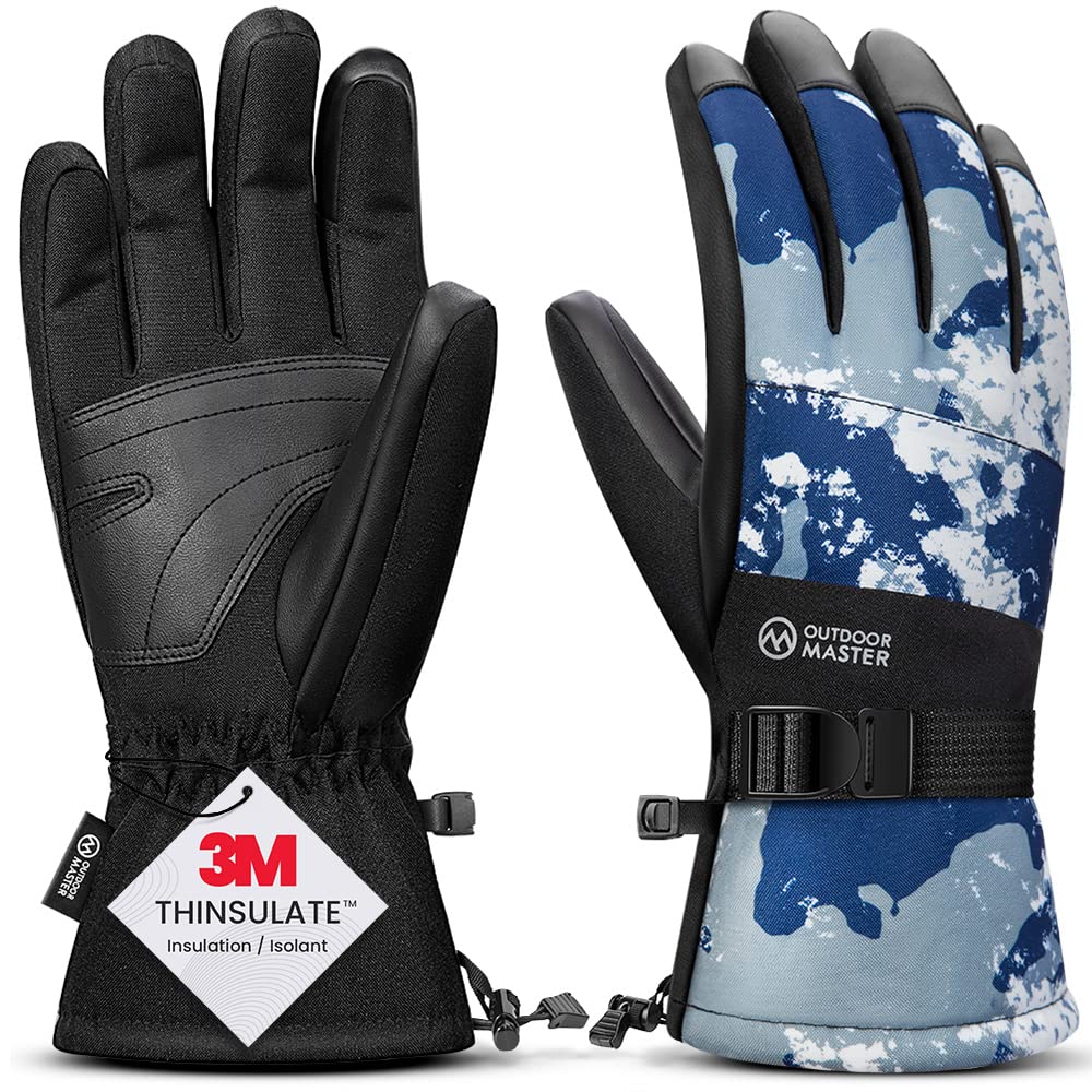 【送料無料】[OUTDOORMASTER] 手袋 防寒 防水 スノボ グローブ 3Mシンサレート 手袋 メンズ レディース スキー グローブ 防寒 スノーボード グローブ 撥水加工 スマホ対応 滑り止め 紛失防止 防風 厚手 通気性 スキー 手袋 S/M/L