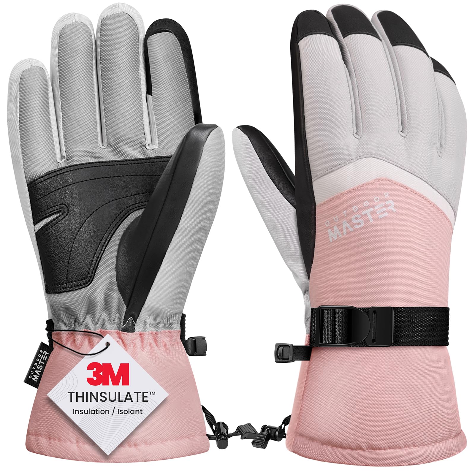 【送料無料】[OutdoorMaster] 手袋 防寒 防水 スノボ グローブ 3Mシンサレート 手袋 メンズ レディース スキー グローブ 防寒 スノーボード グローブ 撥水加工 スマホ対応 滑り止め 紛失防止 防風 厚手 通気性 スキー 手袋 S/M/L