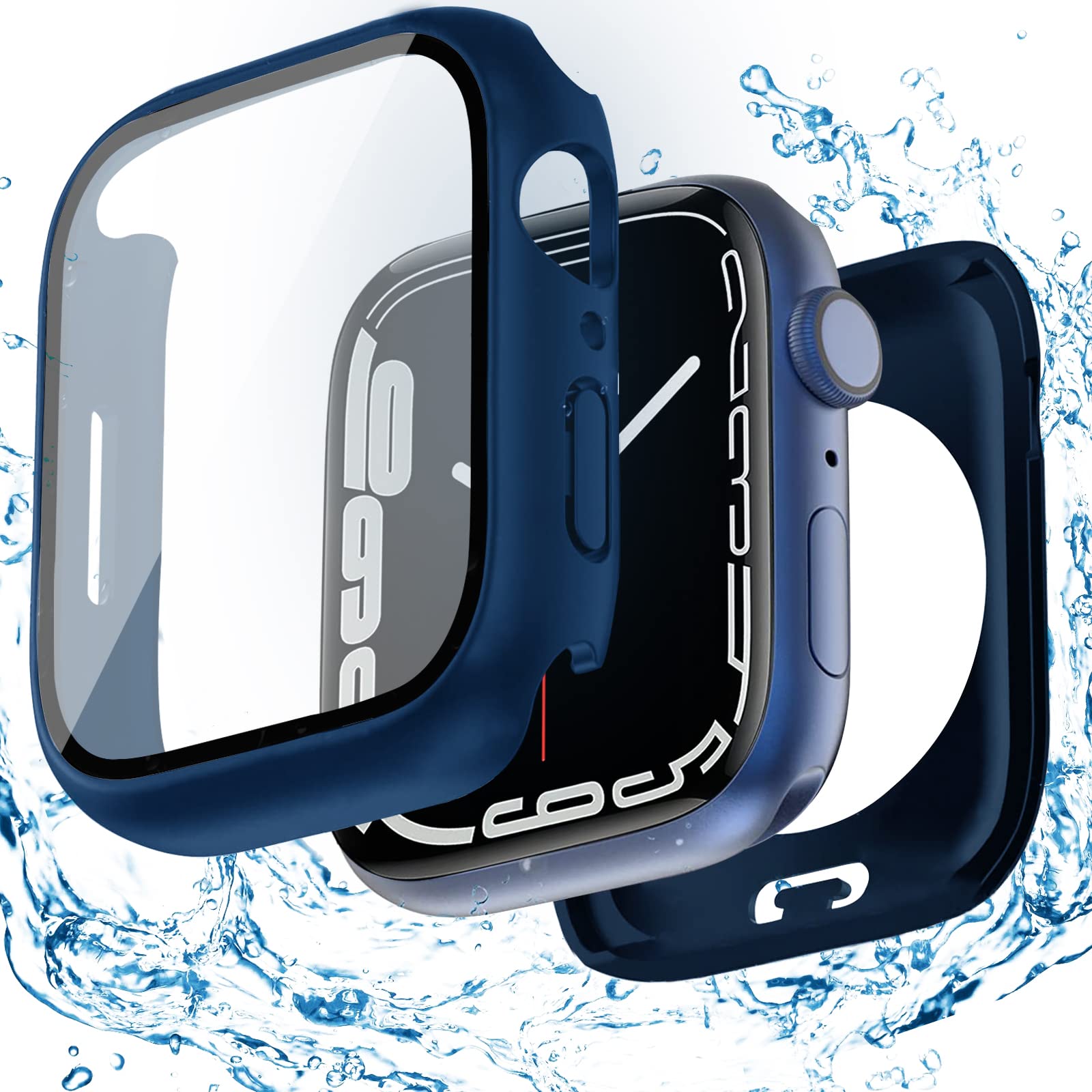 【送料無料】【2024強化版】ELYBYYLE for Apple Watch ケース 44mm 40mm 防水ケース 360度全面防水 バンド 水泳・スポーツ専用 ガラスフィルム 一体型 apple watch 用 カバー 360フルボディ防水 アップルウォッチ ケース Apple Watch 6/SE2/SE/5/4 44mm対応 ブルー