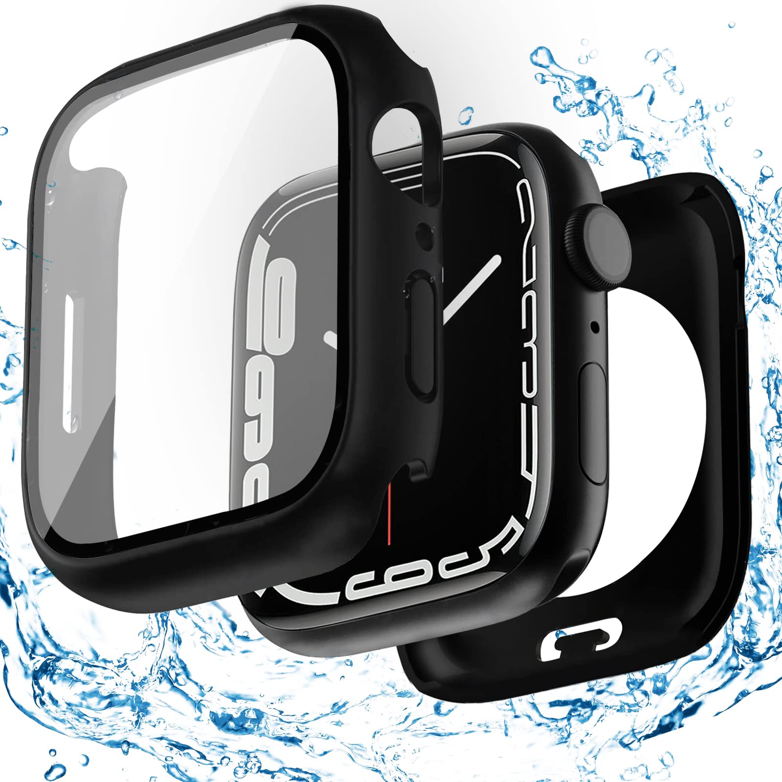 【送料無料】【2024強化版】ELYBYYLE for Apple Watch ケース 46mm 42mm 防水ケース 360度全面防水 バンド 水泳・スポーツ専用 ガラスフィルム 一体型 apple watch 用 カバー 360フルボディ防水 アップルウォッチ ケース Apple Watch 10 46mm対応 ブラック