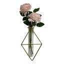 【送料無料】umely 壁掛け一輪挿し インテリア 花瓶 フラワー 試験管 ガラス 吊り下げ フェイクグリーン 花 装飾 (typeE)