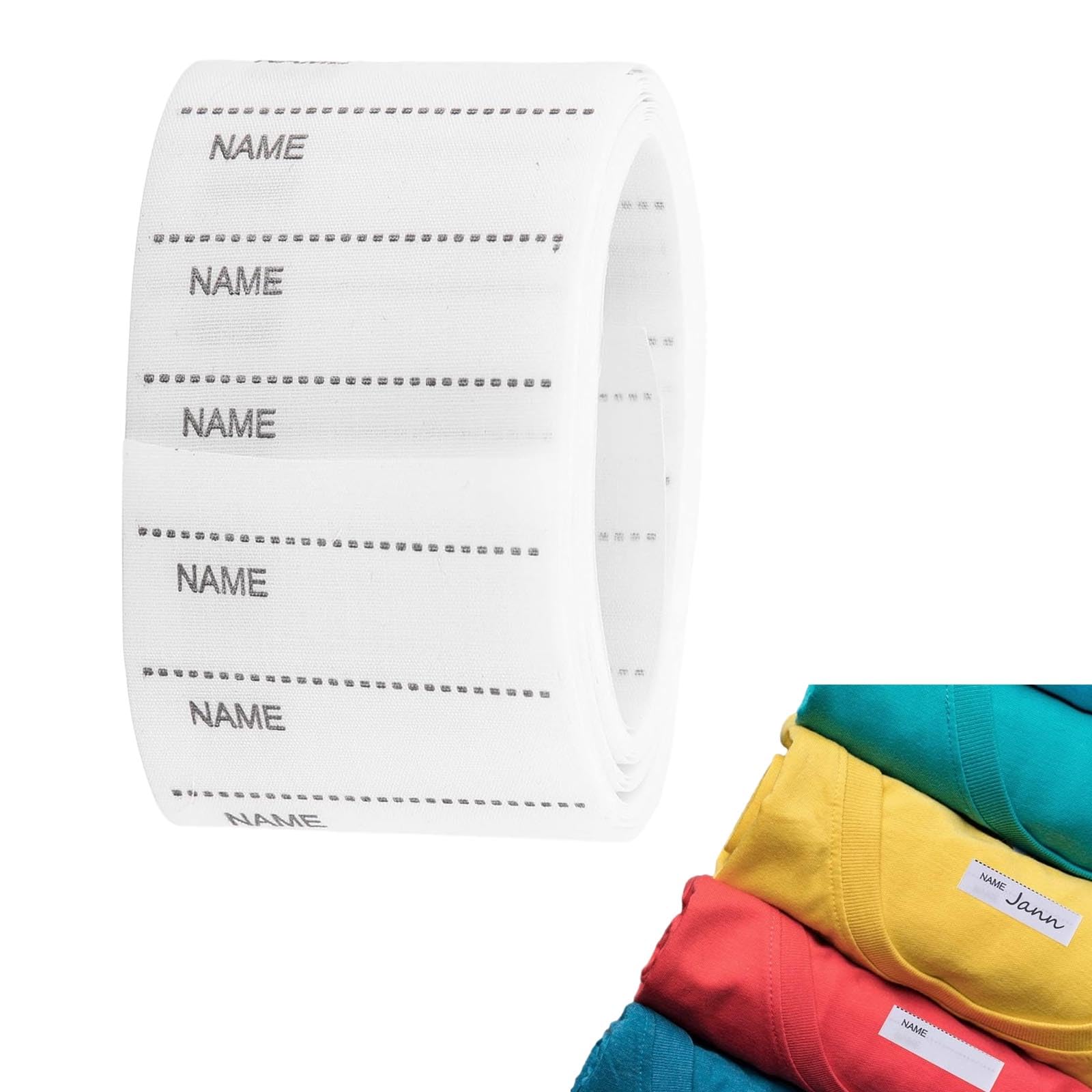 【送料無料】HiLiBoom お名前シール 衣類ラベル おなまえリボン 布用ラバー 縫製パッチ アイロン接着 ..