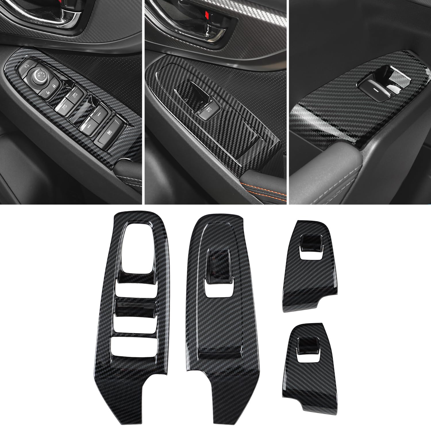 【送料無料】MARCHFA【スバル・クロストレック GU系 GUD/GUE型＆スバル・インプレッサ（6代目） GU6/GU7/GUD/GUE型】専用 パワーウィンドウ スイッチ カバー ドア ウィンドウ ボタン ドアスイッチパネル インテリアパネル 内装 パーツ アクセサリー ABS樹脂製 4PCS