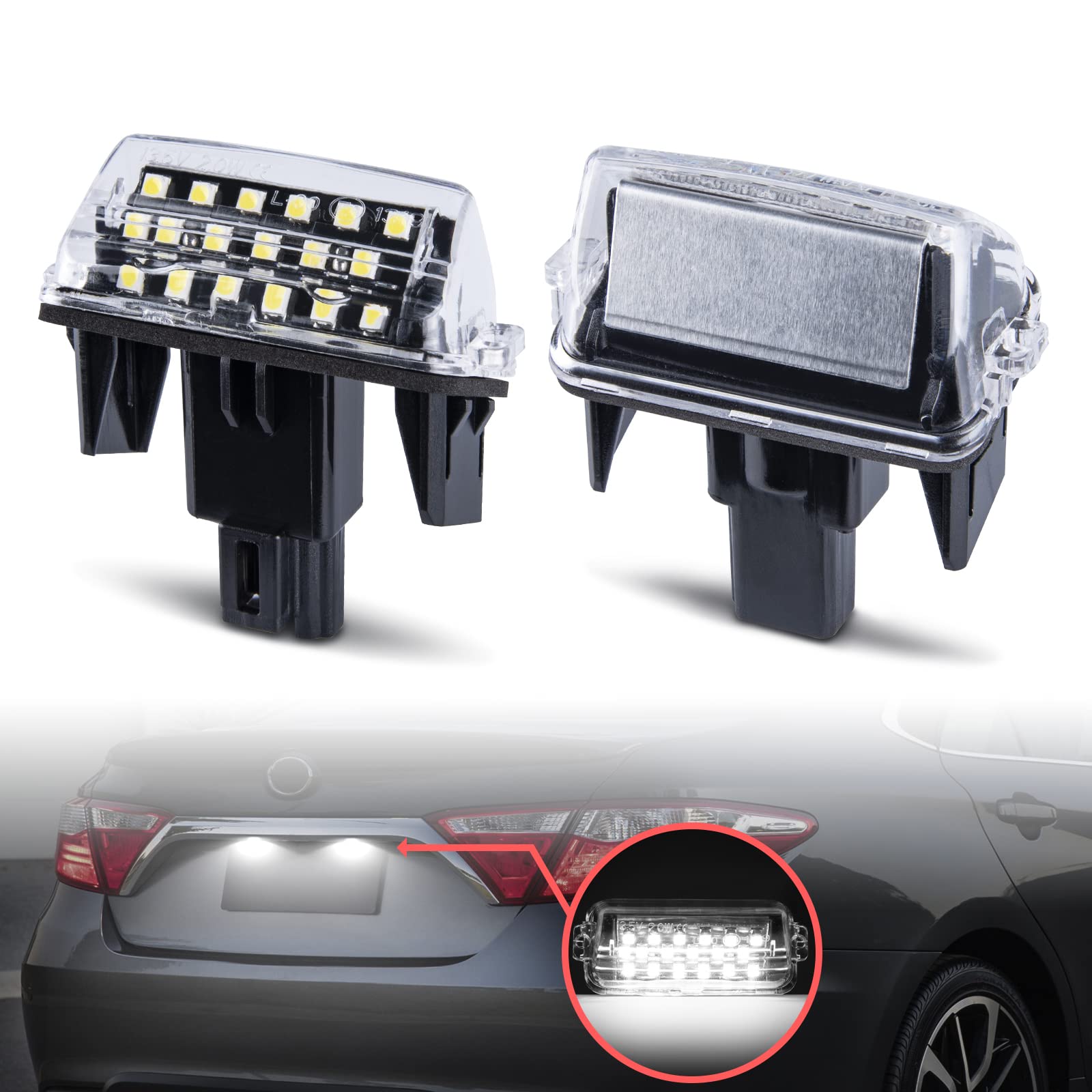 【送料無料】GemPro 80系ノア ヴォクシー 80系エスクァイア LED ナンバー灯 ハイブリッド対応 NHP10アクア AVV50カムリ AZK10サイ SAI後期 130系ヴィッツ プリウスC ラクティス ヤリス NHP10Hアクアクロスオーバー AVV50Nアルティスハイブリッド ZRT272Wアベンシス 170系シエ