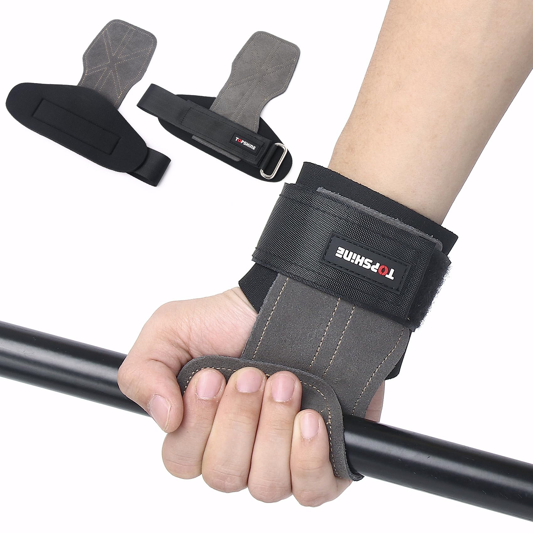 【送料無料】Top Shine パワーグリップ 本革製 デッドリフト グローブ 滑り止め パワーグリップ 筋トレ..