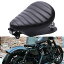 【送料無料】バイクシート スプリングブラケットベース付きセット ソロシート 合革 ブラック 衝撃吸収 ..