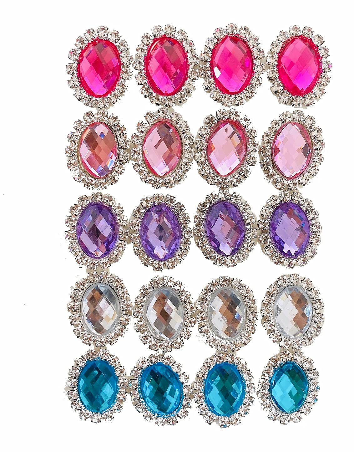 【送料無料】【ラッピングファクトリー】 20mm キラキラオーバル カボション ビジュー 20個セット ゆめかわ ピアス ハンドメイド ラインストーン 大サイズ...