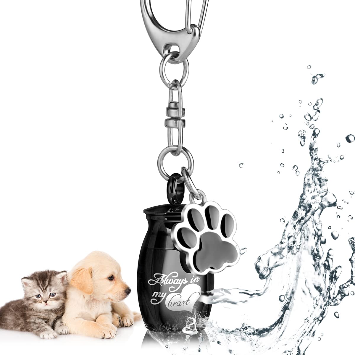 【送料無料】Looking 防水型 ミニ 骨壷 ペット 遺骨 カプセル キーホルダー ペンダント メモリアル 高..