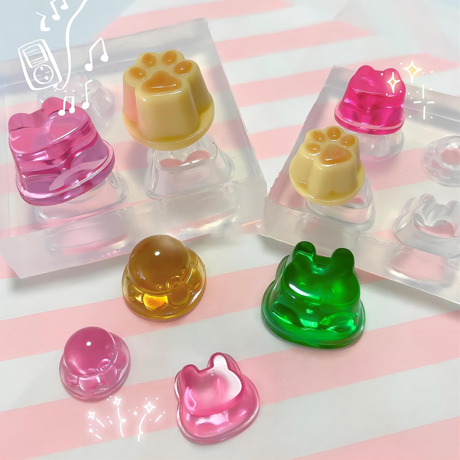 【送料無料】MAEXUS シリコーンモールド uvレジン型 【2枚セット】たち レジン プリン ミニチュアフー..