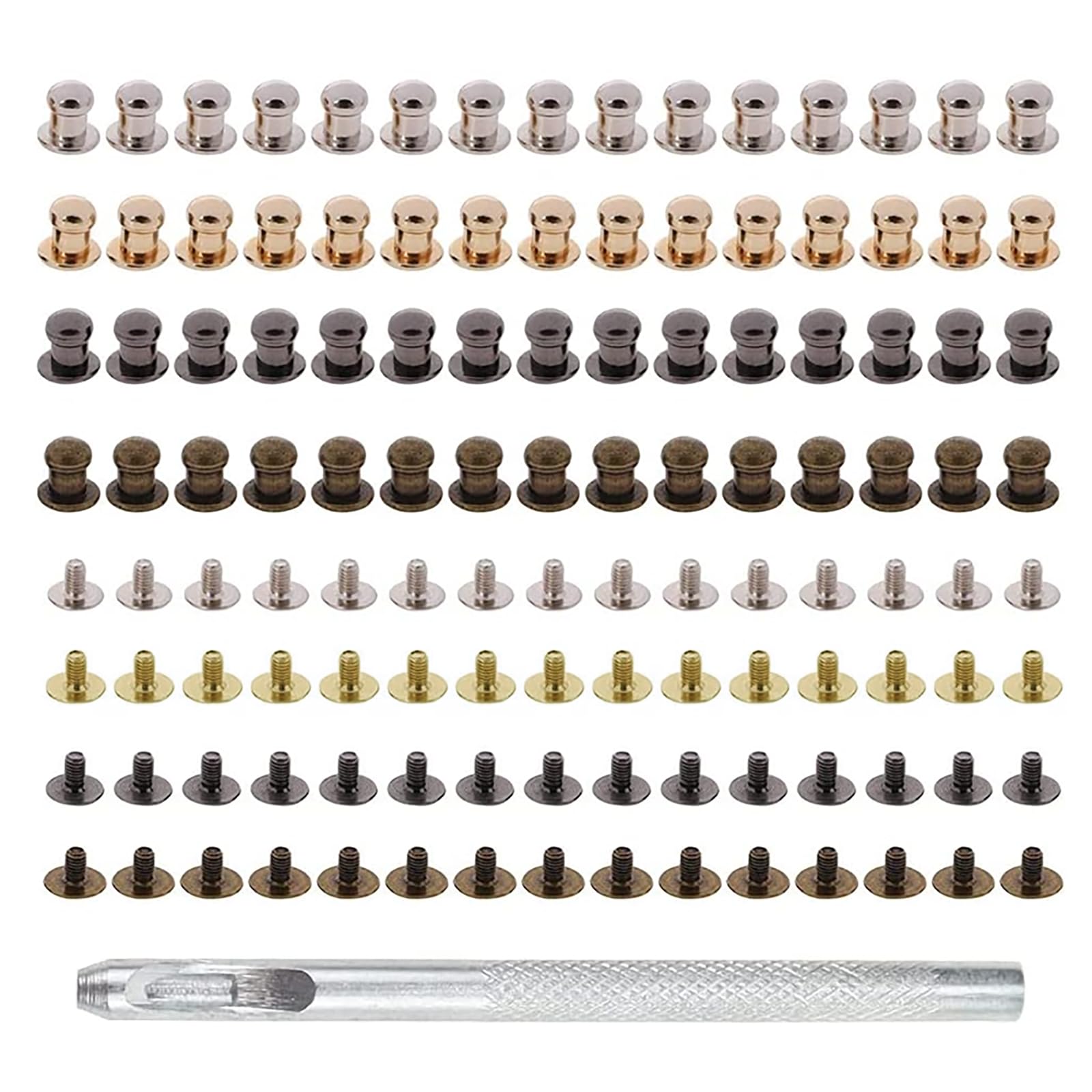 【送料無料】KDSSYFT ギボシ ねじ式 ジョイント金具 スタッド レザークラフト ボタンニップルリベット ..