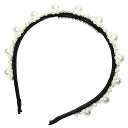 【送料無料】KDSSYFT カチューシャ キッズ フェイクパール フラワーモチーフ かわいい フラワーガール ヘアバンド ヘアアクセサリー フォーマル 入園式 入学式 卒園式 卒業式 子供 子ども アクセサリー 女の子 フラワーモチーフ (ブラック, 約37cm)