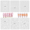 【送料無料】DEVENTORZ ネイルシール 花 白 花びら 桜 透け 6セット ネイルステッカー ダイヤモンド飾り 極薄 お洒落 人気 DIYネイルデカール 花柄 押し花ホワイト 透け感 DIY ネイルデコレーション (花びら)