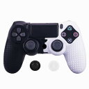 【送料無料】ZOMTOP For PS4 / SLIM/PROコントローラー用にカスタマイズされたシリコンラバーカバースキンケース滑り止めスタッズドット(黒と白...