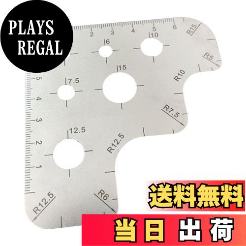 【送料無料】Folpus レザークラフト描画定規角丸角テンプレートサークルステンシルツール