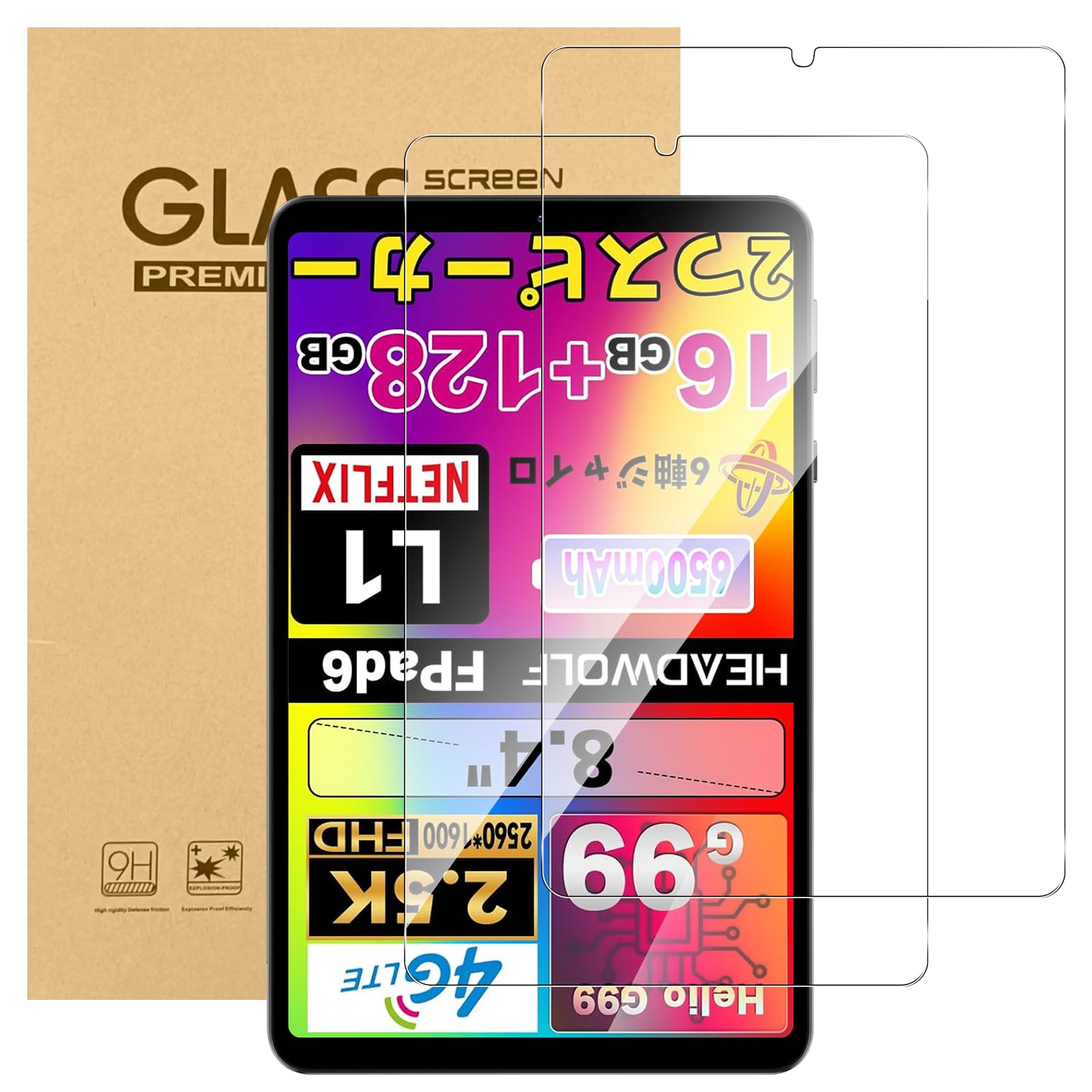 【送料無料】【2枚入り】For Headwolf Fpad6/5/5 pro/ALLDOCUBE iPlay 60 mini Pro/Turbo フィルム Mosasa Headwolf Fpad6/5/5 pro ガラスフィルム 衝撃吸収 9H硬度 飛散防止 2.5Dラウンドエッジ 自動吸着 気泡ゼロ 高透過率 高感度