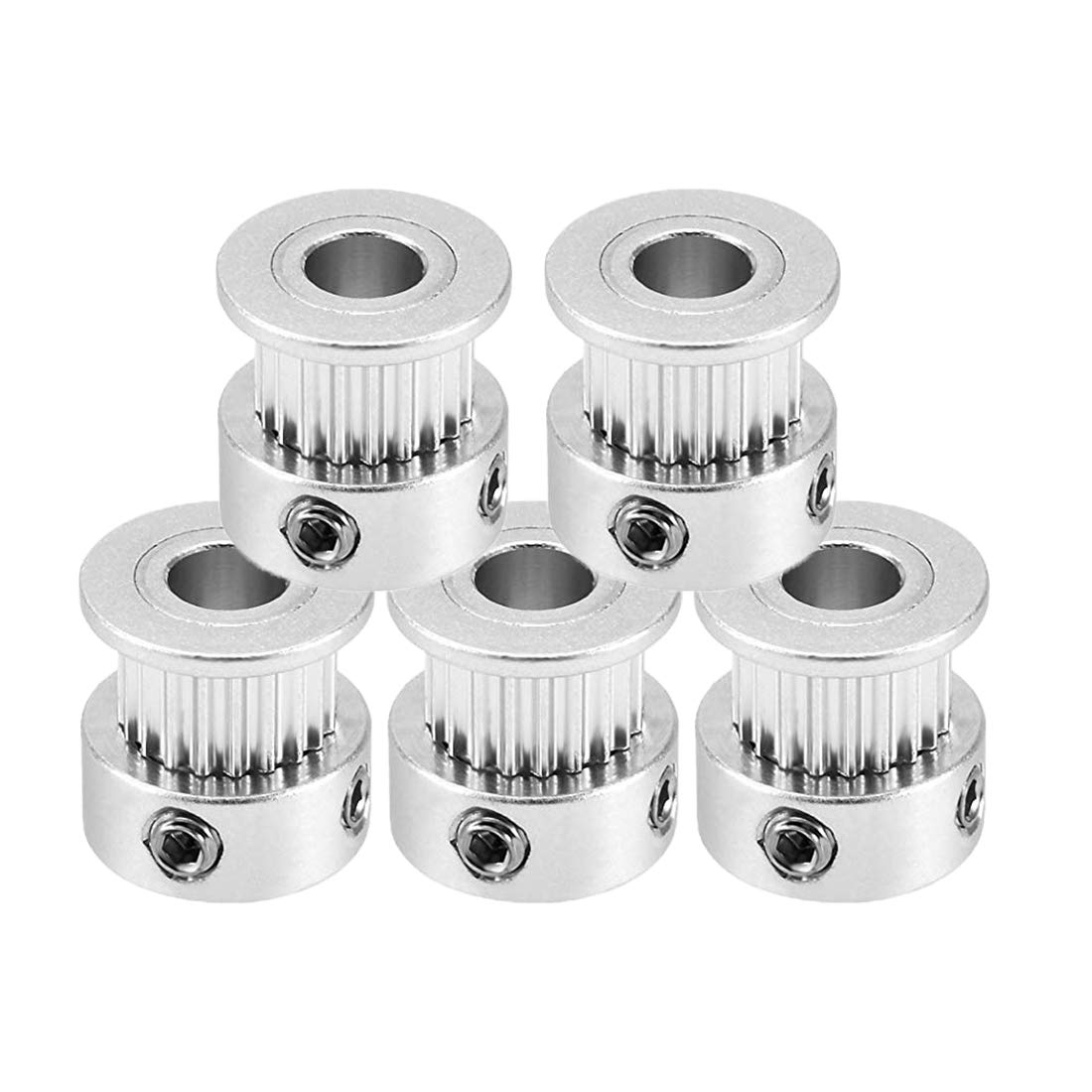 【送料無料】SeonFook 5個 20歯 GT2 タイミングベルトプーリー アルミ 穴径5mm タイミングプーリー 3Dプリンタタイミングベルトに適しています(幅6mm、高さ16mm)