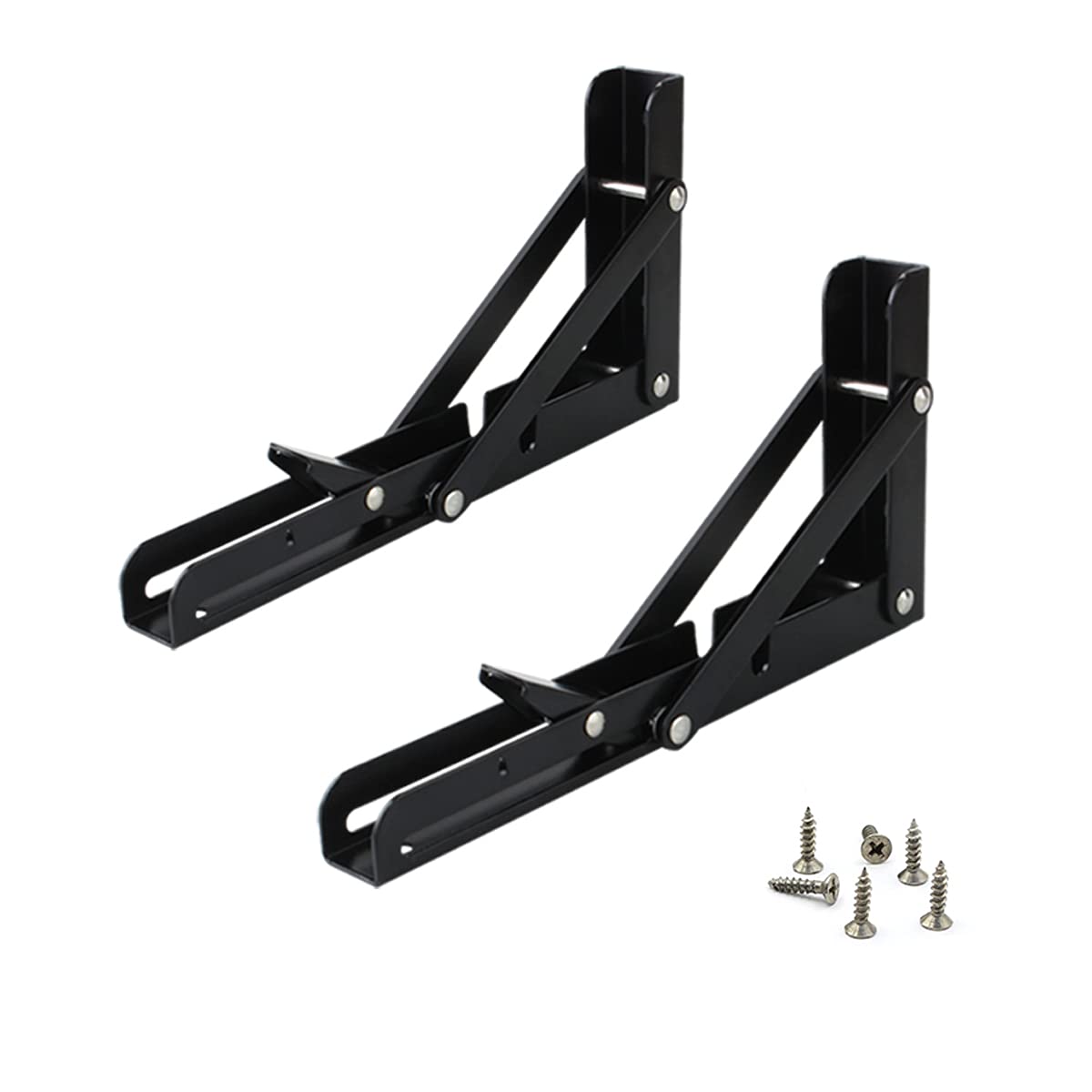 【送料無料】HYWJ 棚受け 金具 L字型 折りたたみ 棚支え ステンレス 鋼ブラケット耐荷重50kg壁掛け 吊..