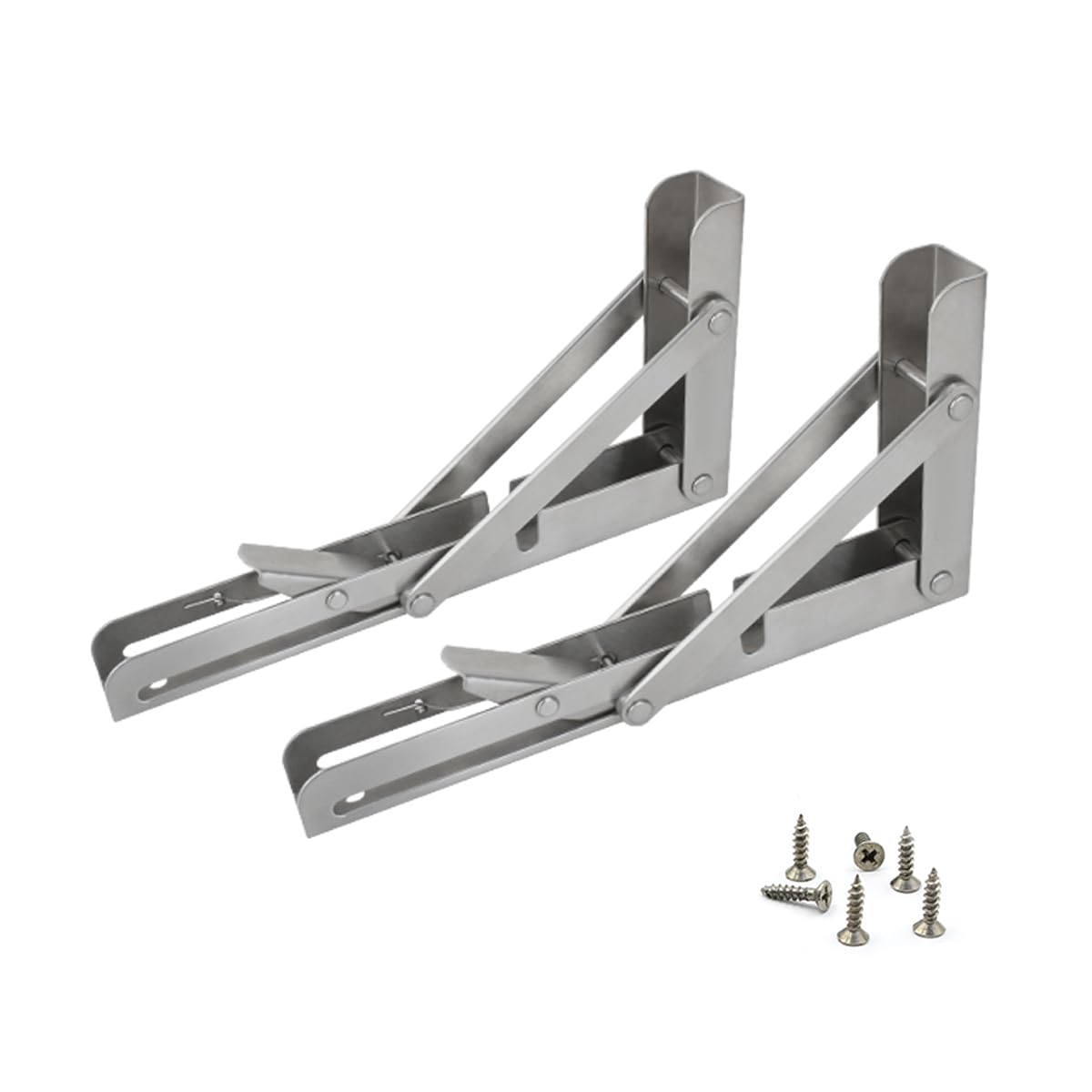 【送料無料】HYWJ 棚受け 金具 L字型 折りたたみ 棚支え ステンレス 鋼ブラケット耐荷重50kg壁掛け 吊..