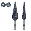 【送料無料】ROGAPER ステップドリル 4枚刃 六角軸ステップドリル コバルトハイス鋼 (2個セット4-12mm9段+4-20mm9段) M35HSS-Co...