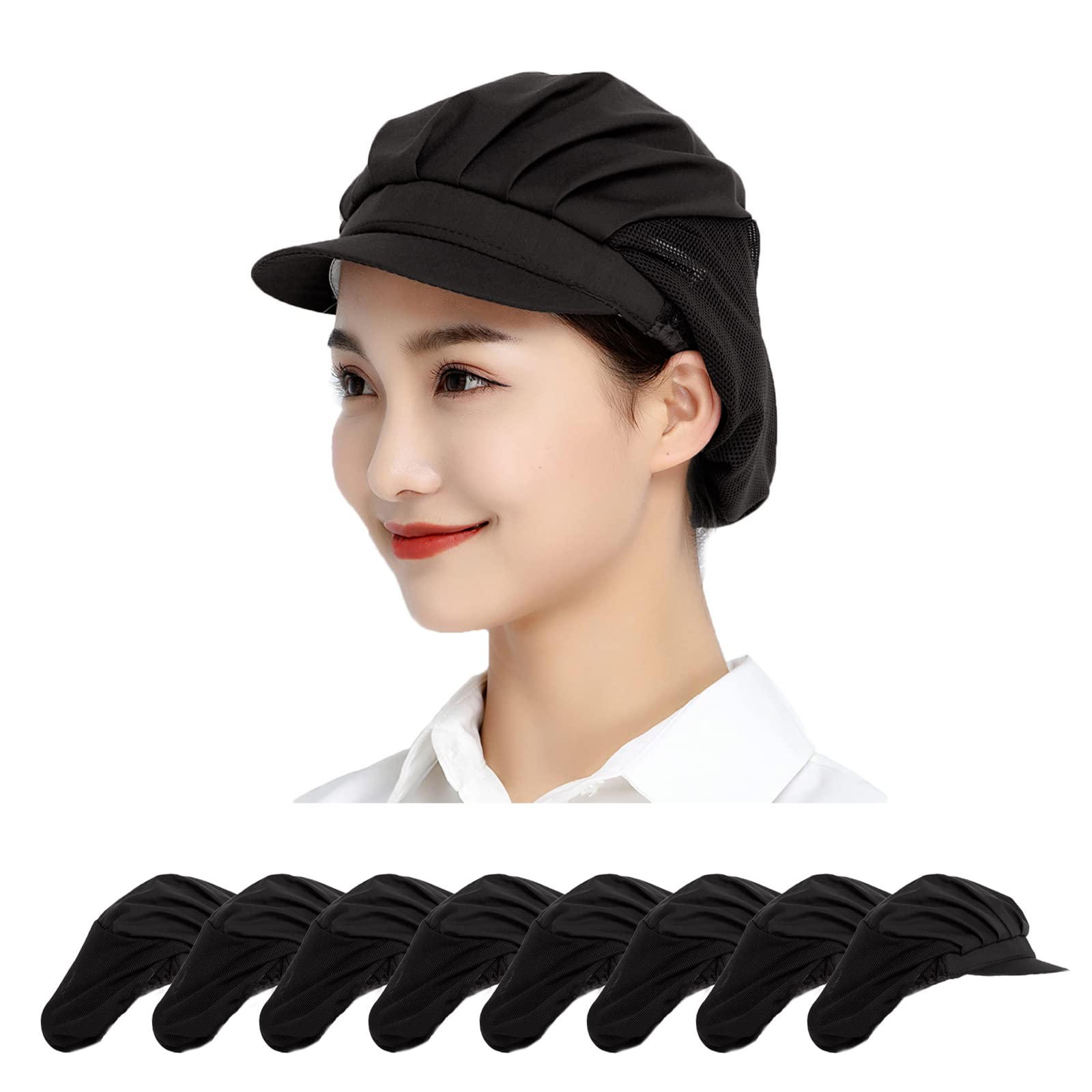 【送料無料】[Maifunn] 衛生キャップ 8枚セット 帽子 キッチン 衛生帽 給食帽 料理 飲食 工場 割烹 業..