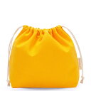 【送料無料】FINGOOO 巾着袋 収納袋 ギフトバッグ 無地 かわいい おしゃれ 可愛い 小 マチ付き 収納ポーチ ラッピング 旅行 学校用 メイク 化粧品 小物入れ (帆布 M, 山吹色 やまぶきいろ)