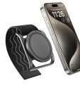 【送料無料】enGMOLPHY 磁気フィットネスフォンマウントMagSafe対応スマホスタンドマグネット【 ベビーカー/キャンプ/ジム/ウォーターボトル用】磁気携帯マウント, バンド調節交換可能, iPhone 16/15/14/13/12シリーズ用マグセーフ対応アクセサリー(黒)
