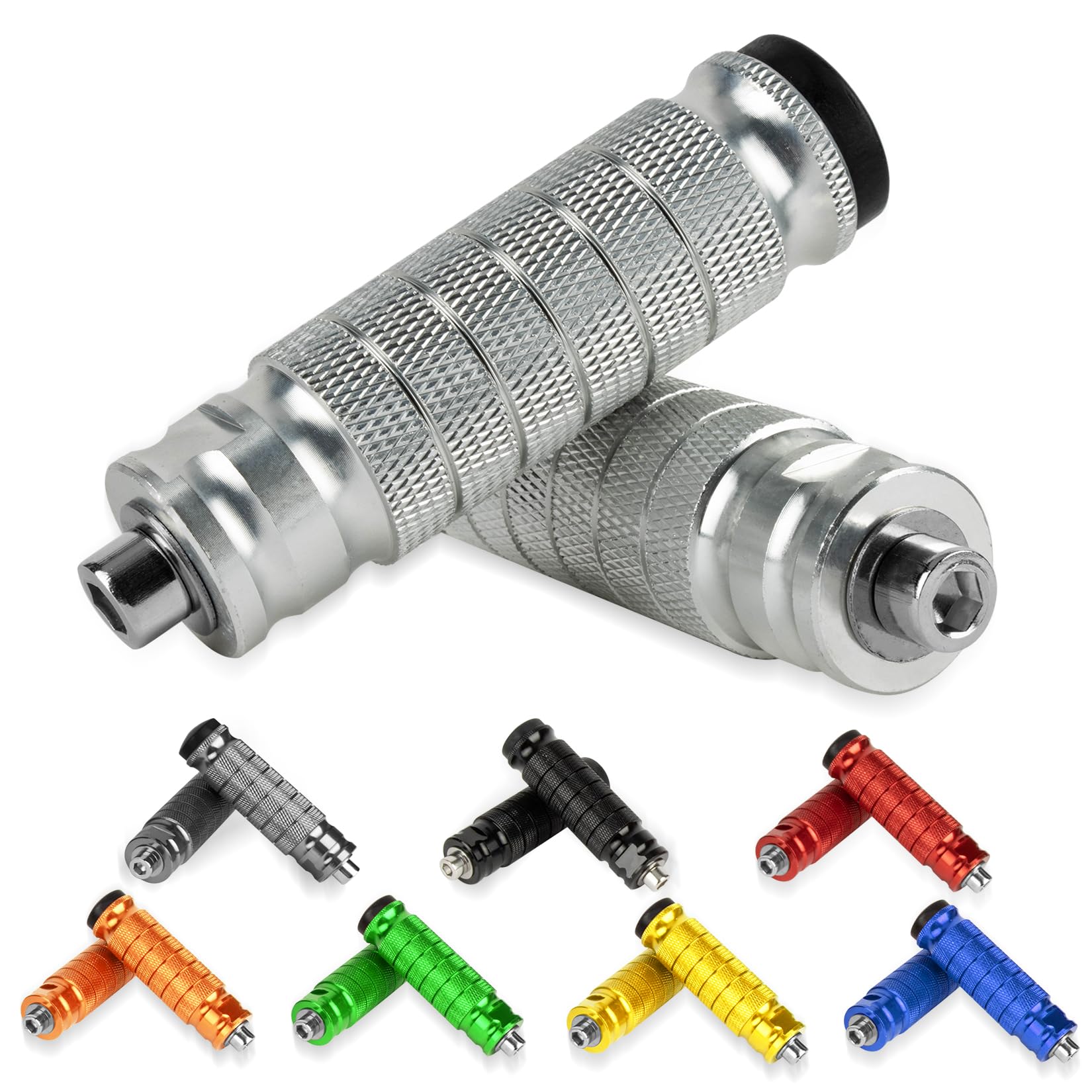 【送料無料】PSLER バイク用 フットペグ CNC アルミ 汎用品 左右セット フットペグ ステップバー バイク ステップ タンデムステップ ペダル M8規格