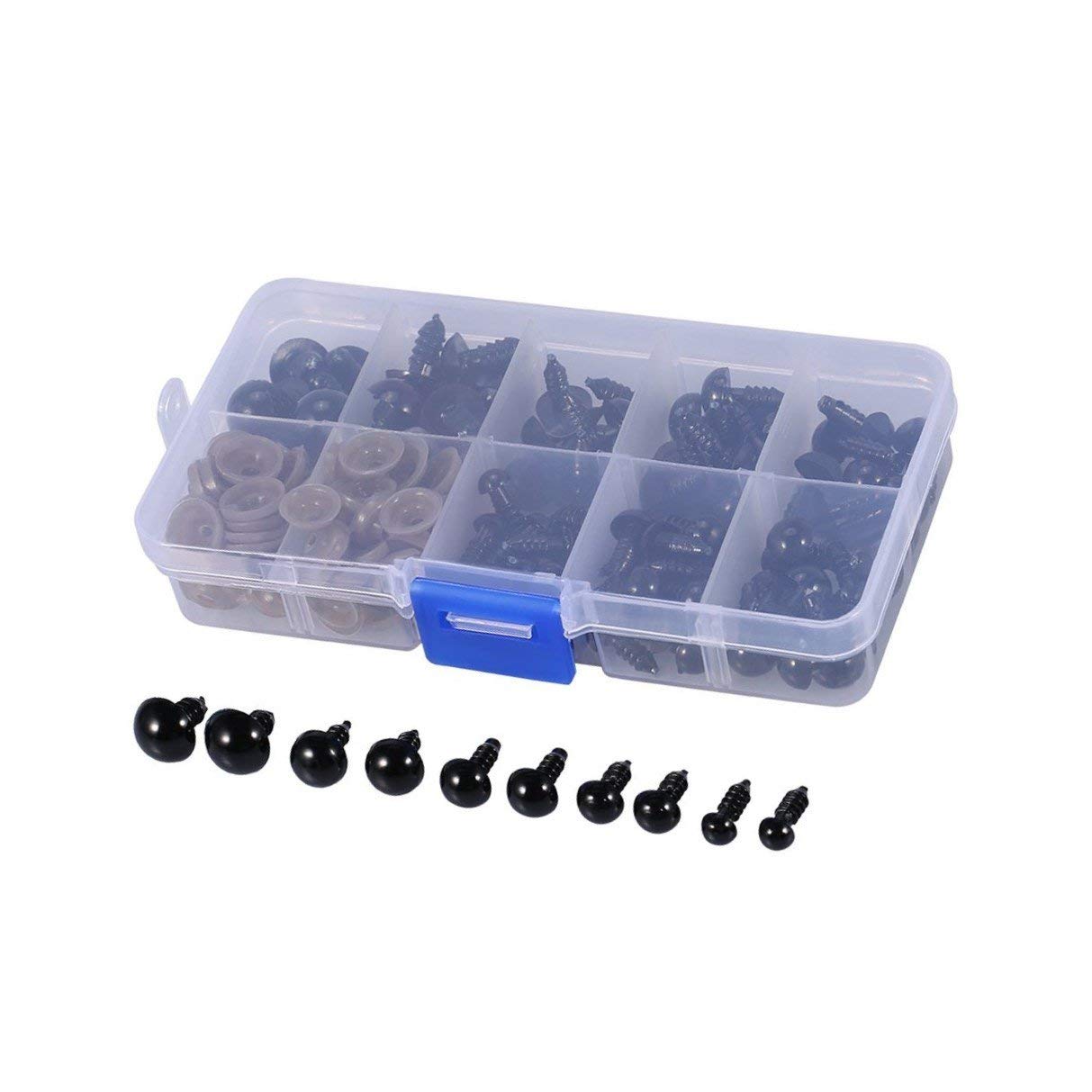 【送料無料】CINECE さし目 ぬいぐるみ目 動物 人形 ぬいぐるみ アイ テディベア 目玉 人形目 人形眼 ドールメイキング 動物鼻 DIY 縫製 クラフト 手芸パーツ 手作り (さし目 6mm/8mm/9mm/10mm/12mm 100個入り)