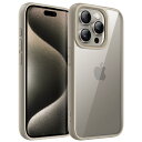 JEDirect iPhone 15 Pro Max 6.7インチ用 (15ProMax) ケース 耐衝撃スマホバンパーカバー ソリッドカラー マットTPUフレーム 傷つけ防止 クリアバック (ナチュラルチタニウム)