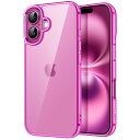 JETech iPhone 16 Plus 6.7インチ用 ケース 黄ばみなし 衝撃吸収 バンパーカバー 傷つけ防止 クリアバック (ピンク)