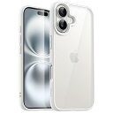 JETech iPhone 16 6.1インチ用 ケース 耐衝撃スマホバンパーカバー ソリッドカラー マットTPUフレーム 傷つけ防止 クリアバック (ホワイト)