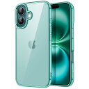 JETech iPhone 16 Plus 6.7インチ用 ケース 黄ばみなし 衝撃吸収 バンパーカバー 傷つけ防止 クリアバック (ティールブルー)