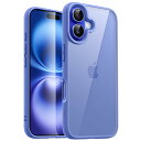 JETech iPhone 16 Plus 6.7インチ用 ケース 耐衝撃スマホバンパーカバー ソリッドカラー マットTPUフレーム 傷つけ防止 クリアバック (ウルトラマリン)