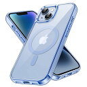 JEDirect iPhone 14 6.1インチ用 マグネット ケース MagSafe ワイヤレス充電対応 衝撃吸収 バンパーカバー 傷つけ防止 透明バック (シエラブルー)