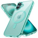 JETech iPhone 16 Plus 6.7インチ用 マグネット ケース MagSafe対応 衝撃吸収 バンパーカバー 傷つけ防止 クリアバック (ティールブルー)