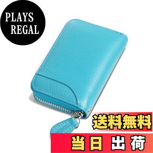 【送料無料】[GADIEMKENSD] カードケース カード入れ 本革 大容量 じゃばら スキミング防止 メンズ レディース スカイブルー