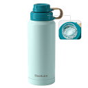 Blackube 水筒 1リットル ステンレスボトル 直飲 二重真空断熱 ステンレス鋼 フィルター付き 子供 CoolSip Insulated Flask(海...