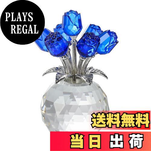 【送料無料】Kertari 誕生日プレゼント 女性 人気 K9クリスタル青いバラギフト 枯れないバラの花束 薔薇 置物 結婚記念日プレゼント 結婚祝い バレンタ...
