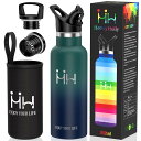 Kkapping 水筒 保温水筒 軽量 500ml ステンレスボトル 2種類の蓋・茶こし・カバー付き スポーツボトル 真空断熱ボトル bpaフリー おしゃれ 洗...