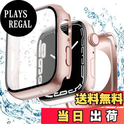 【送料無料】【2024強化版】ELYBYYLE for Apple Watch ケース 45mm 41mm 防水ケース 360度全面防水 バンド 水泳・スポーツ専用 ガラスフィルム 一体型 apple watch 用 カバー 360フルボディ防水 アップルウォッチ ケース Apple Watch 9/8/7 41mm対応 ローズゴールド