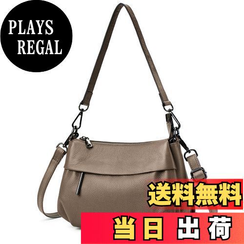 【送料無料】[MFFOR] ショルダーバッグ 本革 レディース 2way 斜め掛けバッグ ハンドバッグ 斜めがけ 肩がけ 手提げ ファスナーポケット付き 軽量 小さめ おしゃれ 大容量 柔らかい シンプル カジュアル 手持ち 人気 通勤（トープ）